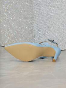 10cm Sexy Blue Criss-Cross Strap High Heel Shoes, Pointed Toe Stiletto French Elegant Lady Pumps