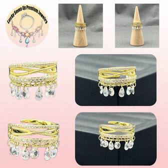 1件法式复古精致锆石戒指点亮你的指尖，简约时尚，轻松应对各种场合