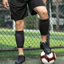 1 Pair Adult Soccer Shin Guard, Football Training Leg Protector Calf Guard - Black - View 1