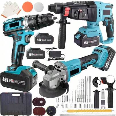 Taladro de carga multifuncional Litio Taladro eléctrico Paquete de herramienta de alimentación de litigio eléctrico Taladro eléctrico