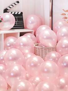 30pcs Pearlescent Pink & White Latex Balloons, Suitable For Wedding, Engagement, Anniversary, Bachelorette, Gender Reveal, Birthday Party Decor