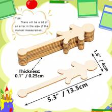 10pcs Humanoid Craft Sticks - Humanoid Craft Sticks, Wooden Craft Sticks For DIY Projects And Home Decoration, Party & Birthday Gifts, Eid Gifts
