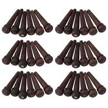 [6/12/18/24/30/36/42/48/54/60 Pcs] Rosewood Guitar String Pegs, Size: 8*29*4mm, Suitable For Most Acoustic Guitars, With Abalone Dot Design - Brown - View 17