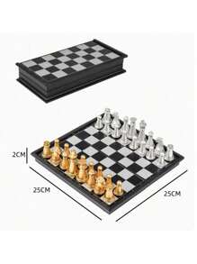 Premium 3-in-1 Holz-Schachspiel mit ausklappbarer Aufbewahrung, inklusive klassischem Schach, Dame und Backgammon, für Erwachsene