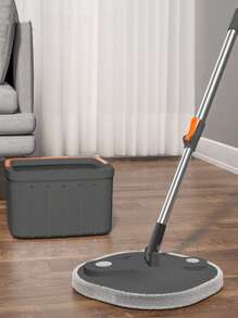 1set Wastewater Separate Mop, Rotating Mop, No Hands Washing Mop, 360 Degree Rotating Wringing Mop, 3 Pole Dirty Water Separation Bucket 1, Mop Plate 1, Mop Cloth 2, Home Flat Absorbent Mop