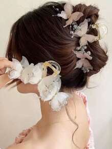 1 buc femei elegante din dantelă plasă fluture clip, accesoriu de păr elegant de înaltă calitate gheare de păr gheare agrafe agrafe de păr agrafe de păr maxilar agrafe cleme de păr păr ambreiaj agrafe de păr prinzător de păr