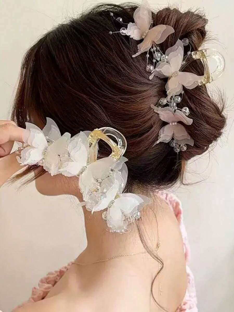 1 buc femei elegante din dantelă plasă fluture clip, accesoriu de păr elegant de înaltă calitate gheare de păr gheare agrafe agrafe de păr agrafe de păr maxilar agrafe cleme de păr păr ambreiaj agrafe de păr prinzător de păr