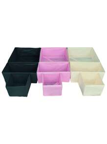 3/6pcs Non-Woven Fabric Foldable Storage Boxes, Drawer Type Organizer Bins For Socks, Bras, Underwear