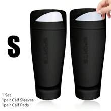 1 Set - 1pair Pocket Sock Calf Sleeves And Pads For Men & Women, Breathable & Elasticity, Knee Sleeve For Football, Soccer Players, Thick EVA Pads, For Height Above 95cm/37in, Black, White, Blue, Green, Orange, S/M/L,