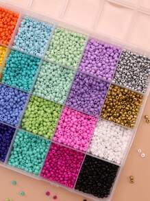 1 caja de cuentas de semilla de laca sólida de 3 mm / 4 mm, 24 colores de cuentas de semilla para hacer pulseras, cuentas para pulseras de la amistad para niñas y adultos, cuentas pequeñas para manualidades de joyería DIY