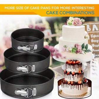 1pc Spring Form Cake Mold, 4/7/8 Inch Carbon Steel Mousse Honeycomb Mold, Carbon Steel Baking Mold, Bread Cake Cooling Rack, Removable Bottom Baking Cake Mold, Springform Baking Mold, Oven Accessories, Baking Tools, Kitchen Gadgets, Air Fryer Accessories