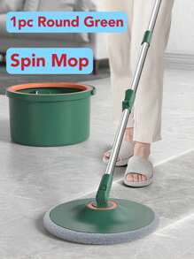 1set Wastewater Separate Mop, Rotating Mop, No Hands Washing Mop, 360 Degree Rotating Wringing Mop, 3 Pole Dirty Water Separation Bucket 1, Mop Plate 1, Mop Cloth 2, Home Flat Absorbent Mop