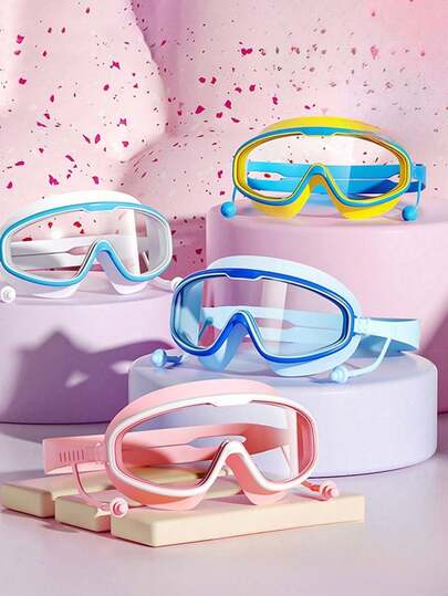 1pc Waterproof Anti-Fog High Definition Swimming Goggles For Men And Women, Beach Essentials, Beach Accessories, Pool Float