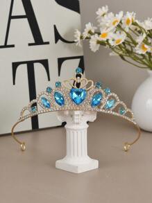 1 Stück minimalistisches Haarband mit Herz- und Kronenmuster, bezaubernder Prinzessinnenstil, geeignet für Brautjungfern, Geburtstags-Partys, Festivals, Prinzessinnen- und Ritter-Themen-Events