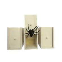 Caja de broma de araña original, juguete de caja de madera divertido, caja de regalo sorpresa divertida para Navidad, Halloween, broma práctica y kit de regalo sorpresa, sorprende a tu familia y amigos con este divertido juguete de caja de madera con araña. ¡Caja de madera creativa hecha a mano!