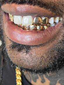 THATBOY 3pcs Glossy Teeth Grillz Jewelry Set, Personalized Hip Hop Style, Suitable For Daily Wear For Men And Women
