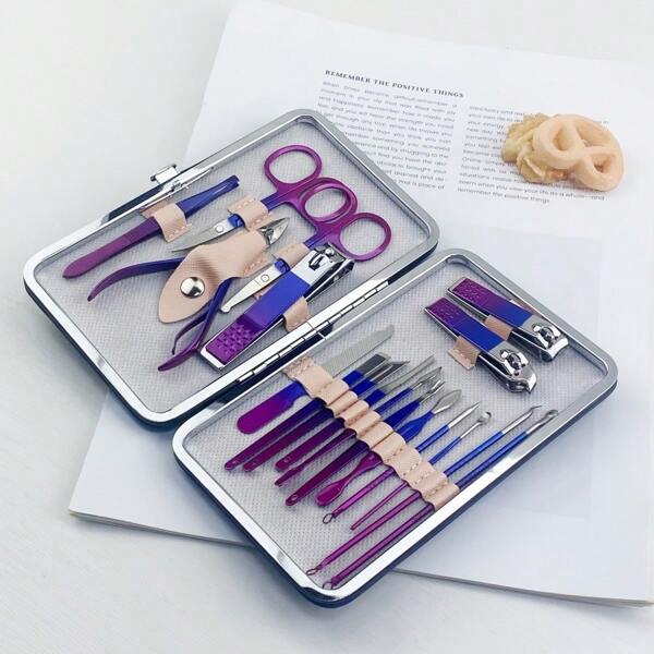 1 Set Stainless Steel Set - Modern Style Nail Clipper Set, Suitable For Travel And Beauty Care - Beauty Tools With Straight Blades, Nail Files, Scissors.