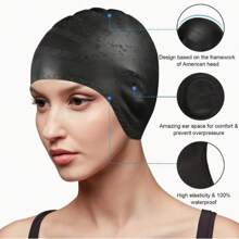 1pc Adult Silicone Swimming Cap - Elastic, Comfortable, Anti-Slip Design With Textured Grip For Secure Fit, Available In Black, Blue, Pink, Durable & Flexible Material Suitable For Swimming Pool Or Beach Water Sports | Fashionable & Comfortable Swim Cap | Water Sports Gear | Textured Swim Cap | Silicone Swim Cap (Color & Style Random)