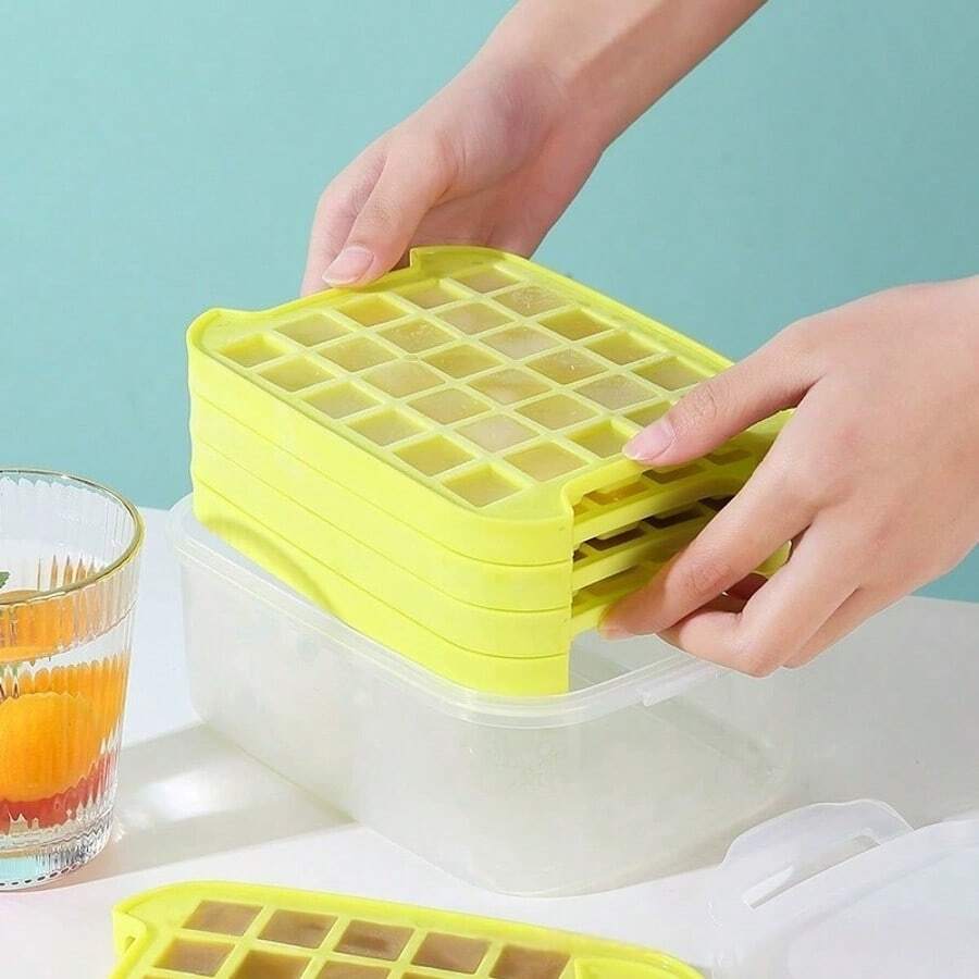 Home Use Multi-Compartment Ice Cube Tray Mold, Iced Drink Storage Box With Lid, 120pcs Capacity, Ice Maker