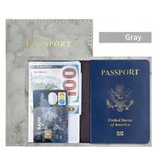 Marble Pattern Leather Passport Cover, PU Leather Passport Holder, Sewn Single Side Passport Case