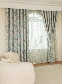 1 panneau de rideaux occultants floraux modernes - rideaux à double couche thermiquement isolés avec poche pour tringle, 100% polyester jacquard avec un design botanique vibrant rose et vert, pour salon, chambre, bureau - qui bloquent la lumière et sont écoénergétiques