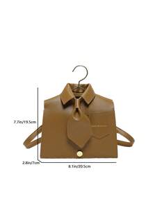 Quirky Collar-Shaped Bag, Fashion Black Flap Crossbody Bag, Phone Pouch, Unique Gift - Brown - View 13