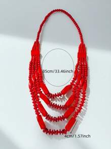 2025 New Handmade Beaded Multi-Layer Necklace, Bohemian European And American Fashion Retro Style Versatile
