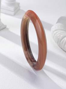 1件装厚树脂手镯，女士多层厚手镯套装，棕色亚克力手镯，日常基本款饰品 - 彩色 - 查看 11