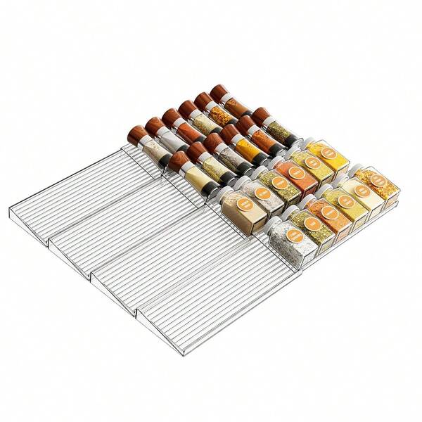 2pcs/4pcs/8pcs Acrylic Transparent Drawer Spice Organizer Boxes, Acrylic Transparent Drawer Spice Organizer Boxes, Kitchen Spice Rack Organizer And Drawer Storage (Jars Not Included). 2pcs/4pcs/8pcs White/Black PP Drawer Spice Organizer Boxes, Kitchen Spice Rack Organizer And Drawer Storage (Jars Not Included).