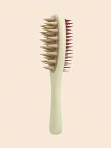 1 件装干湿两用梳子，双齿手柄洗发梳，长柄洗发梳，双用途头皮按摩清洁洗发梳，促进头发生长，柔软硅胶头皮清洁梳，干湿两用，返校必备，旅行必备，女士美发配件，梳子 - 彩色 - 查看 7