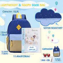 Kids Backpack, Lightweight Cute School Backpack For Toddler Light Green Preschool Backpack Bookbag With Front Chest Buckle - Teal Blue - View 4