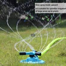 360° Rotating Big Crescent Lawn Sprinkler With Adjustable Nozzle - Green Plastic Irrigation System For Efficient Orchard Watering, Efficient Sprinkler System | Rotating Spray Head | Easy To Control Design, Lawn Sprinklers