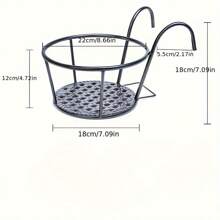 1/3pcs Contemporary Metal Balcony Flower Rack, Hanging Outdoor Railing Flower Pot Holder, Indoor Iron Guardrail Bonsai Stand For Home Garden Decor