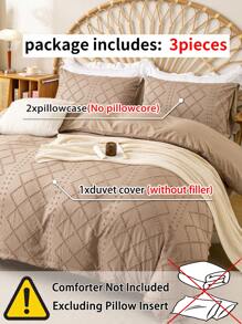 Juego de 3 piezas de Cubrecamas de Microfibra Acolchada Acogedora(1 Cubrecama y 2 Fundas de Almohada) Ropa de cama ligera y transpirable para todas las estaciones para el dormitorio del hogar