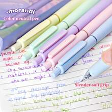 5pcs Macaroon Color Neutral Pens, Muted Tone Press-Type Colored Gel Pens For Students, Ideal For Note Taking, Correction, Highlighting, Small Gift For Back To School