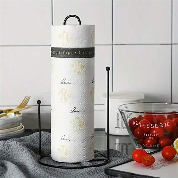 Vertical Paper Towel Holder For Kitchen | Embedded Design | Self-Adhesive Installation | Durable Iron-Made Paper Towel Rack, Suitable For Countertop Display And Storage