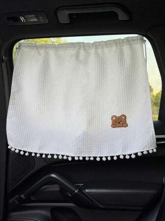 Ins 风格清新格纹印花汽车遮阳帘，可爱防紫外线隔热车窗帘