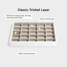 White Classic Medium Jewellery Box, Set Of 5 - White - View 5