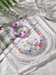 1 件亚克力串珠设计板适用于珠宝制作项链手链展示架工艺品托盘实用展示