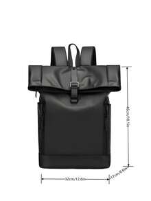 peach tree 1 件时尚纯色可调节肩带拉链背包，休闲简约日常使用，商务旅行，适合 15.6 英寸平板电脑，大容量，轻便，防水，多功能 PU 盖笔记本电脑包，适合男士