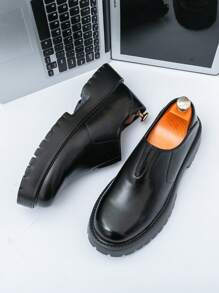 Casual Men's Versatile Business Formal Party Dressy Elastic Slip-On Loafers With Thick Sole