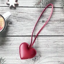 1pc Customized Letter Design PU Leather Heart-Shaped Thick Women's Handbag Charm, Personalized Heart-Shaped Bag Pendant, Suitable As Birthday, Christmas, Valentine's Day Gift, Personalized PU Leather Girl Heart-Shaped Keychain, Heart-Shaped Women's Bag Charm, DIY Keychain Accessories - Multicolor - View 20