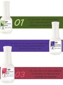 1/3 pièces Ensemble de poudre à tremper de gel 20 ml, comprenant le vernis de base, le vernis de finition, l'activateur, les matériaux essentiels en étapes 1-3, un ensemble de manucure pour ongles à tremper et ongles en cristal