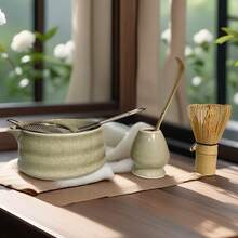 5pcs Matcha Tea Ceremony Set, Including Matcha Whisk, Matcha Brush, Stand, Bowl And Spoon, Matcha Set Back To School - Multicolor - View 15