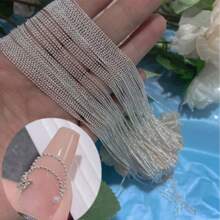 45cm Metal Nail Chains, Available In Gold, Silver, Rose Gold, Black Color, DIY Nail Art Decoration Accessories, Handmade Supplies