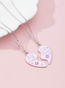 Set de 2 collares de colgante para hermana mayor y hermana menor, mejor amiga, adecuado para regalos de festivales para niñas, collar de hermana, regalo del Día de la Madre