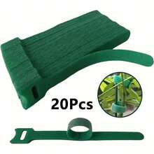 20/50 Stück verstellbare Gartenpflanzenbinder - Nylon Klettverschluss Rankhilfen für Tomaten, Gurken usw., flexibles Gartengitter-Designsystem, grün