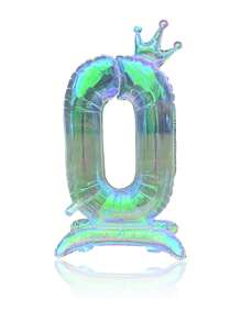 1pc 42-Inch Colorful Crown Shape Foil Number Balloon Suitable For Birthday Party Any Age, Birthday Party, Anniversary, Wedding, Graduation Ceremony, Celebration Decoration, 1pc Happy Birthday Balloon