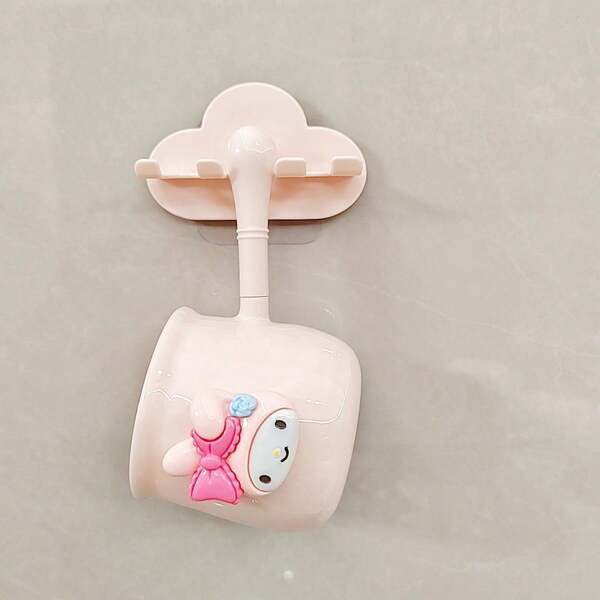 Sanrio Sanrio 2 Pieces/3 Piecescartoon Mouthwash Cup Set, Used For Household Bathroom Storage, Wall Mounted Toothbrush Holder, Used For Household Toothbrush Cup Cleaning, PP Cup Toothbrush Holder, Non Punched Cup Toothbrush Wall Mounted