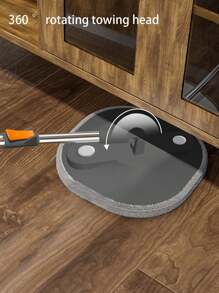 1set Wastewater Separate Mop, Rotating Mop, No Hands Washing Mop, 360 Degree Rotating Wringing Mop, 3 Pole Dirty Water Separation Bucket 1, Mop Plate 1, Mop Cloth 2, Home Flat Absorbent Mop